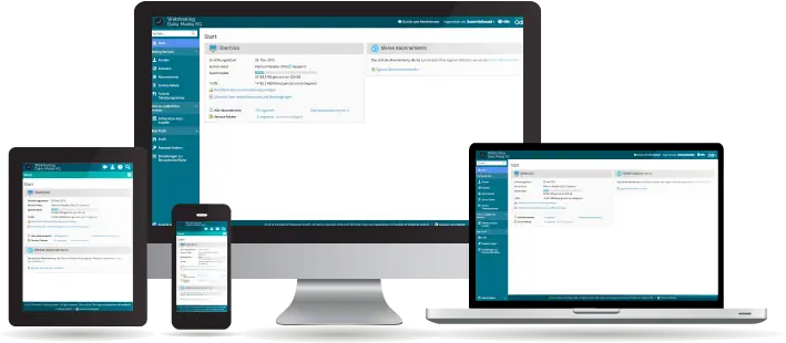 Plesk Control-Panel auf Desktop, Laptop, Tablet und Smartphone