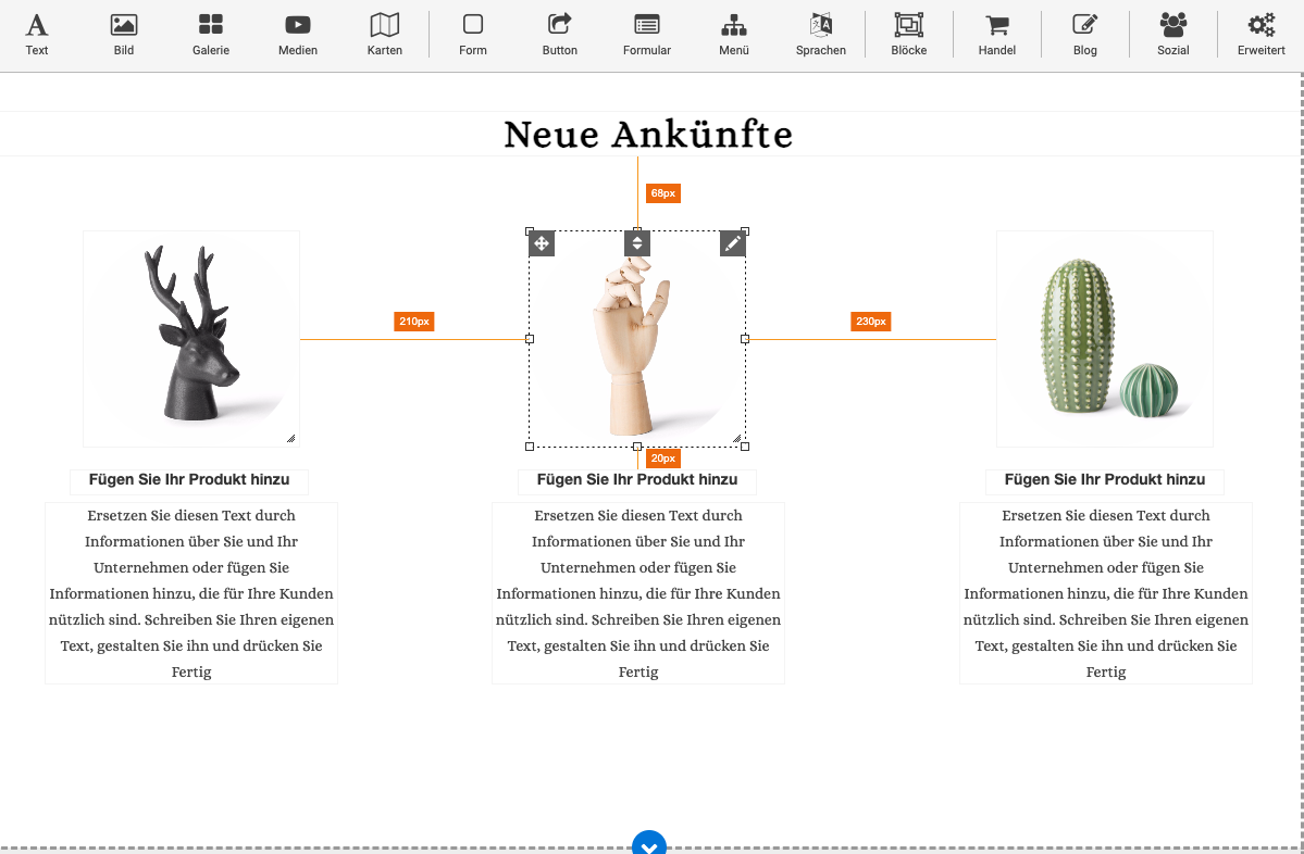 Pagebuilder Pixel genau bearbeiten
